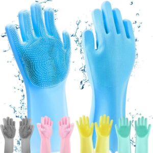 Silicone Washing Full Finger Gloves – For Home (random Colors)