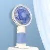 Portable Handheld Fan With Cellphone Stand – Rechargeable (random Color) - Image 2